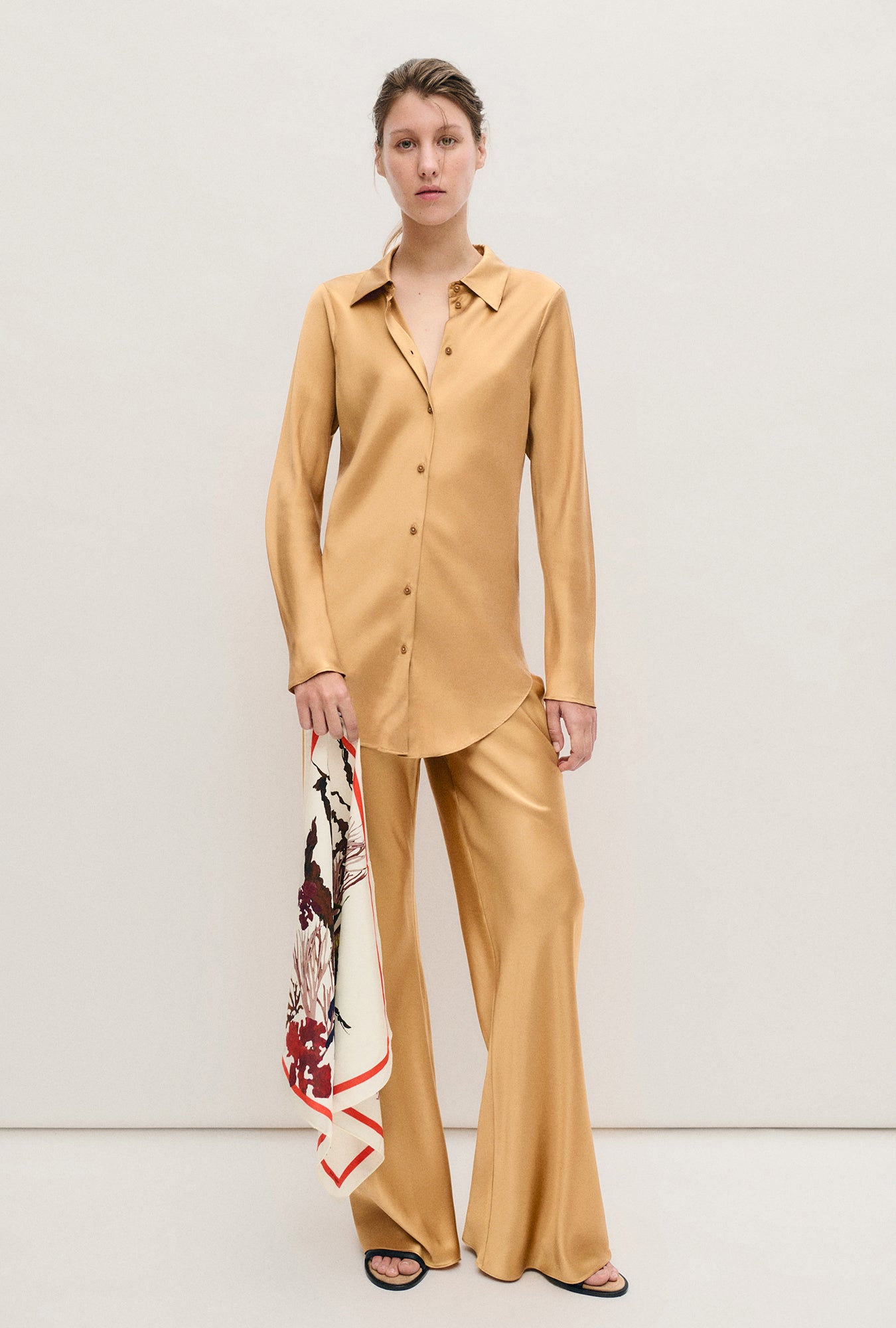 BIAS CUT SHIRT COWRIE