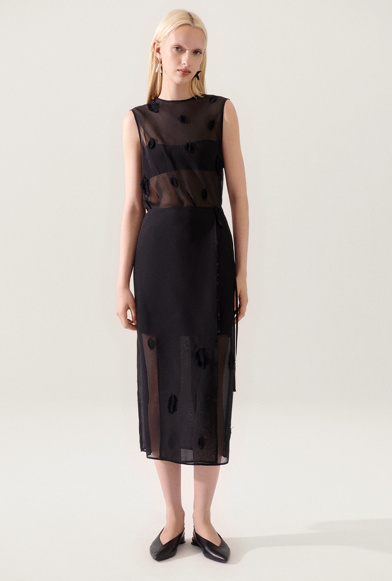 Feather Wrap Skirt Black