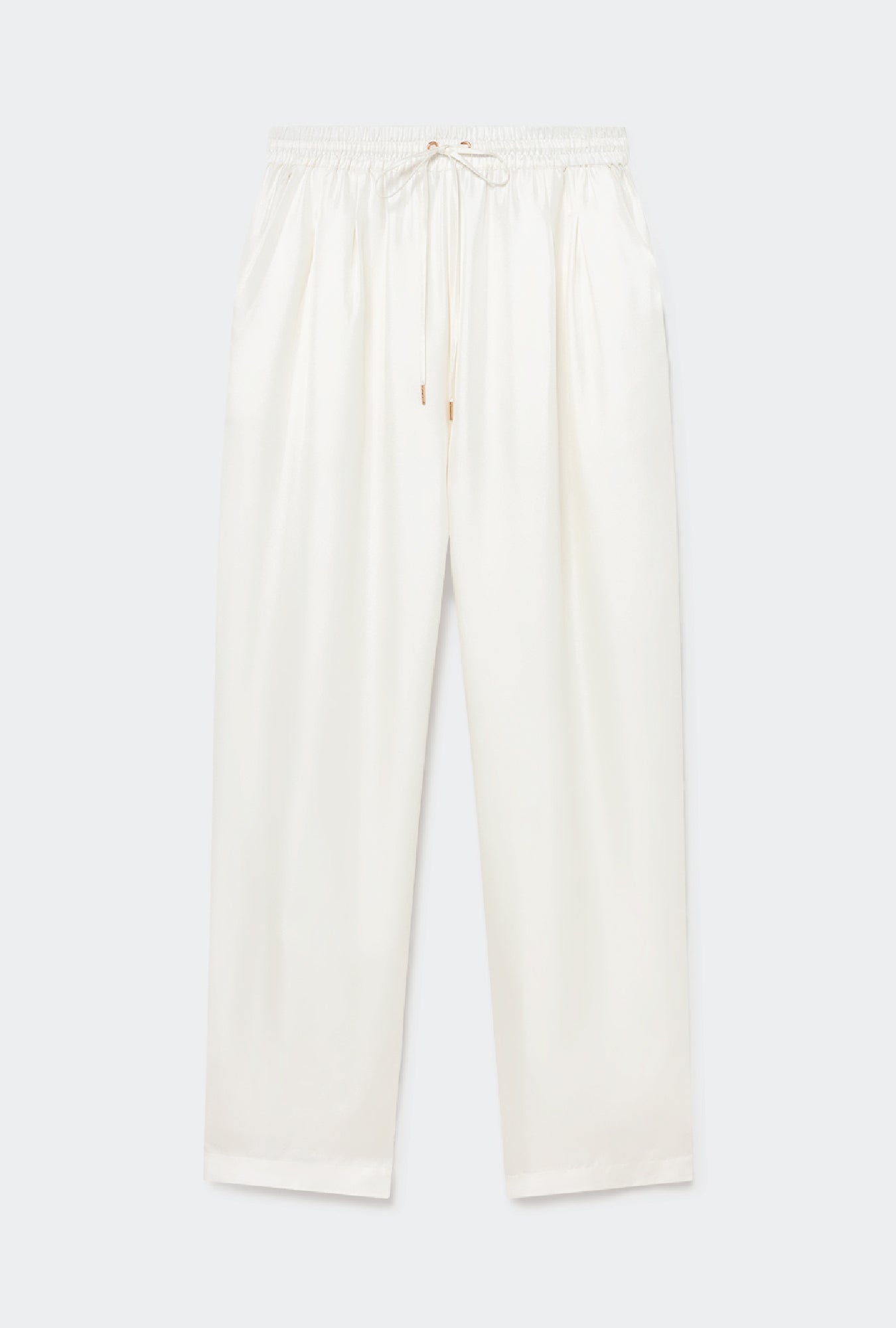 Twill Slouch Pants White