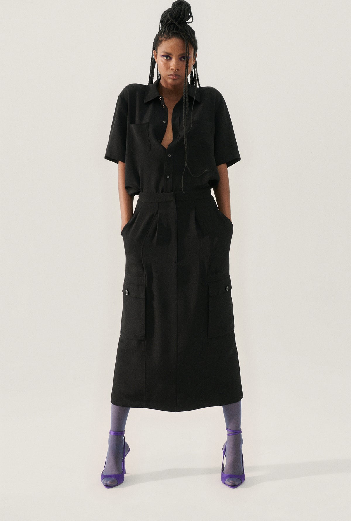 CDC Long Suit Skirt Black