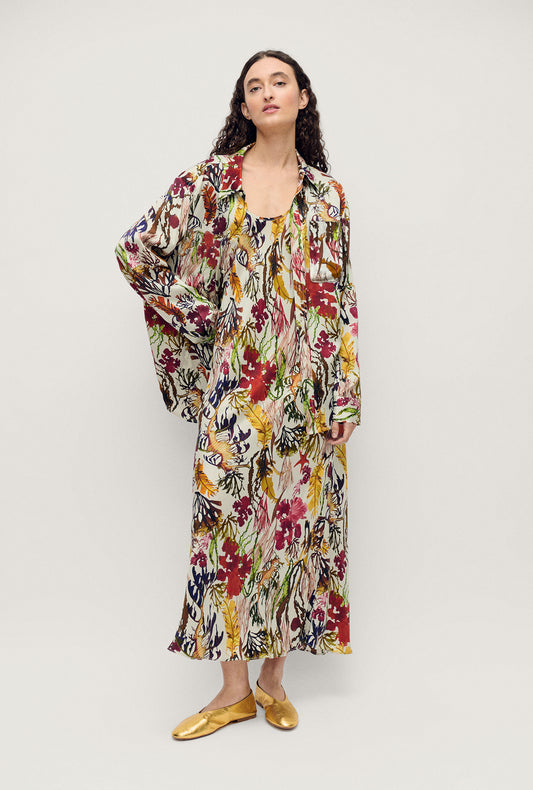 Silk Boyfriend Shirt Planktonic