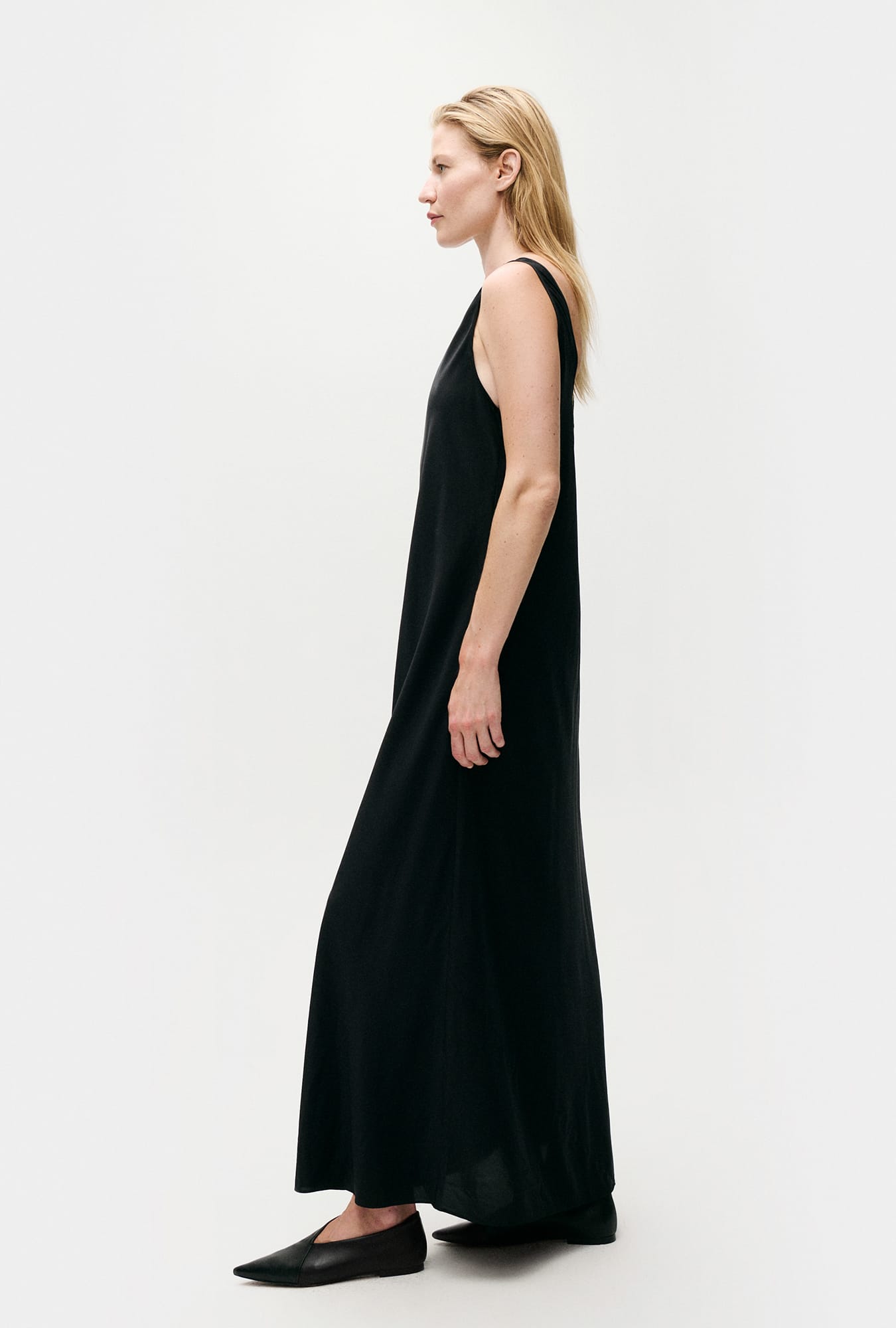 Habotai Scoop Back Dress Black