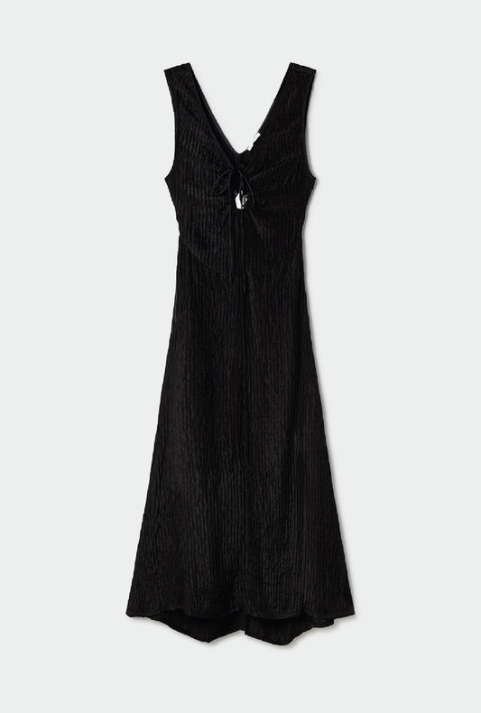 Crinkle Peek-A-Boo Dress Black