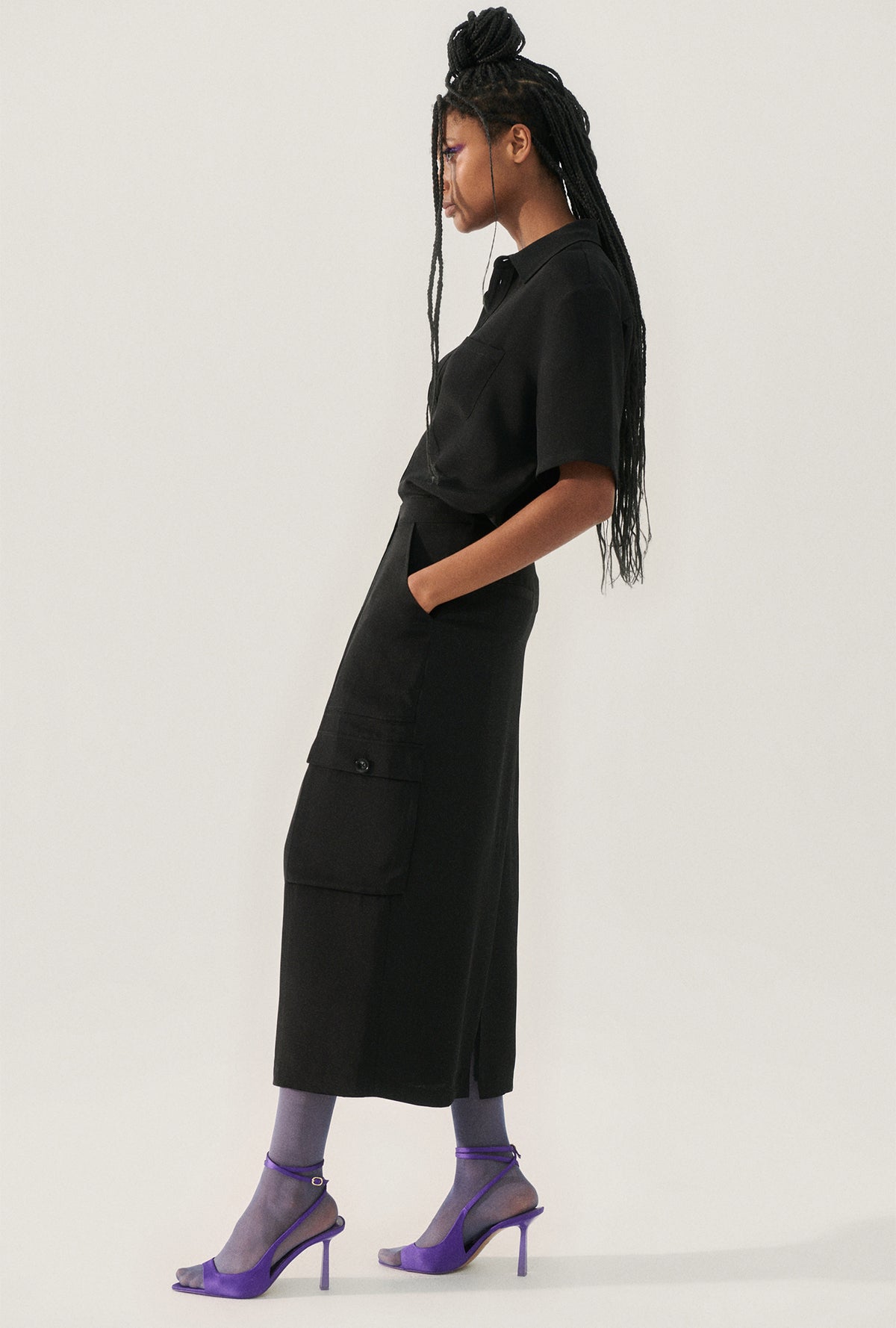CDC Long Suit Skirt Black