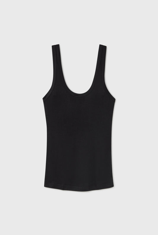 Jersey Scoop Tank Black