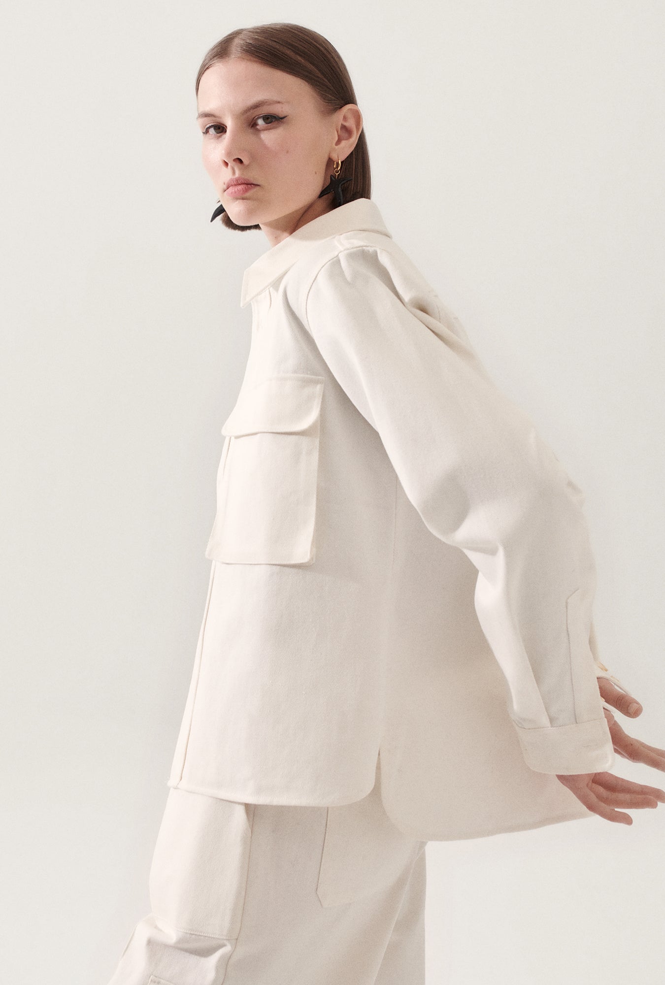 Canvas Overshirt Milk