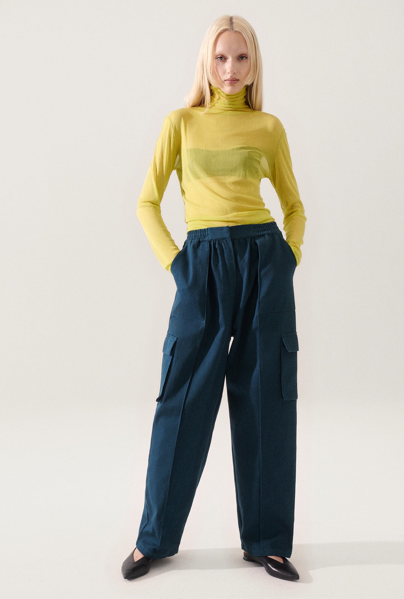Canvas Cargo Pants Teal