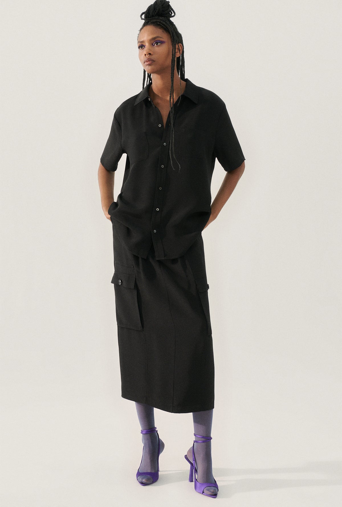 CDC Short Sleeve Boyfriend Shirt Black