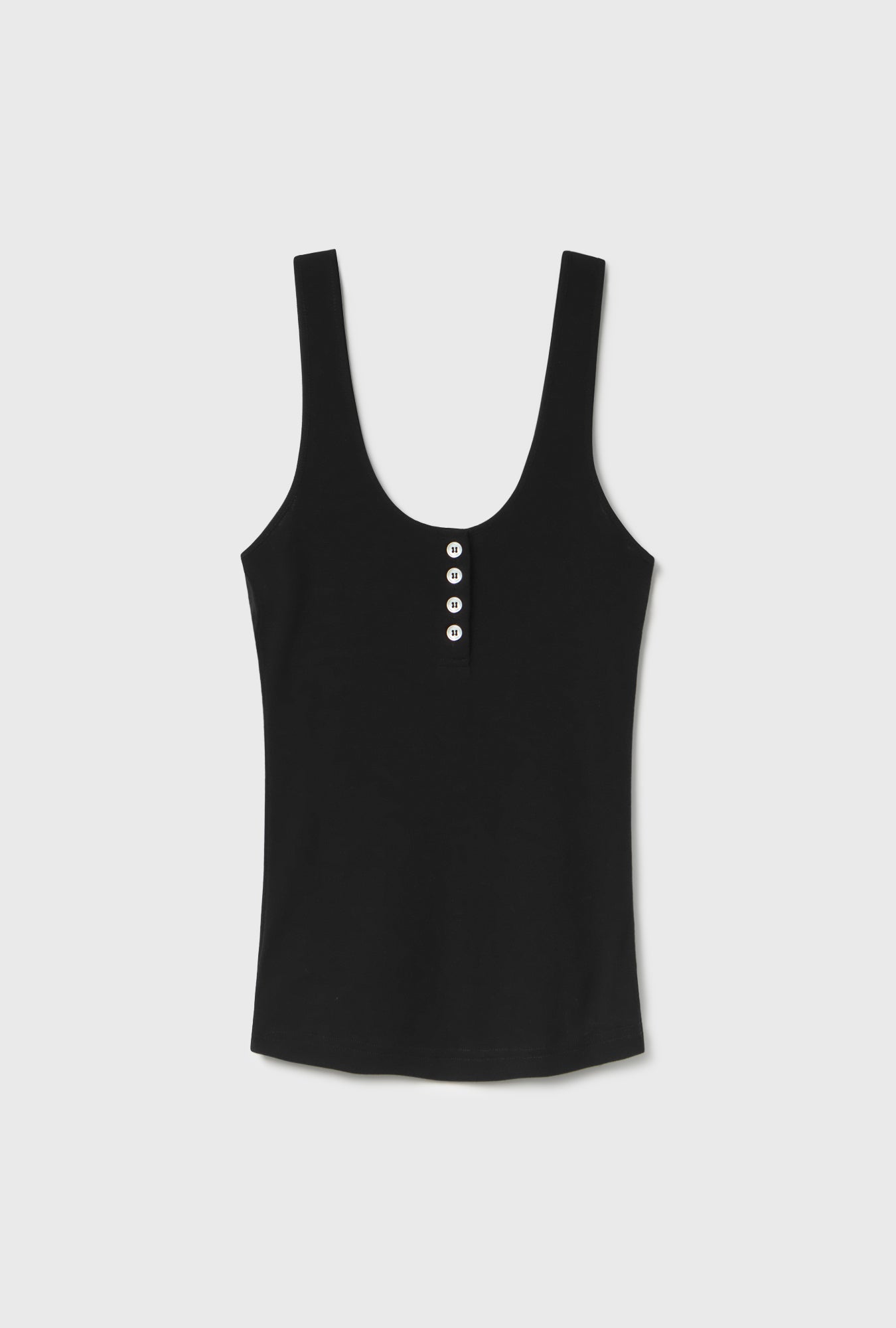 Merino Henley Tank Black