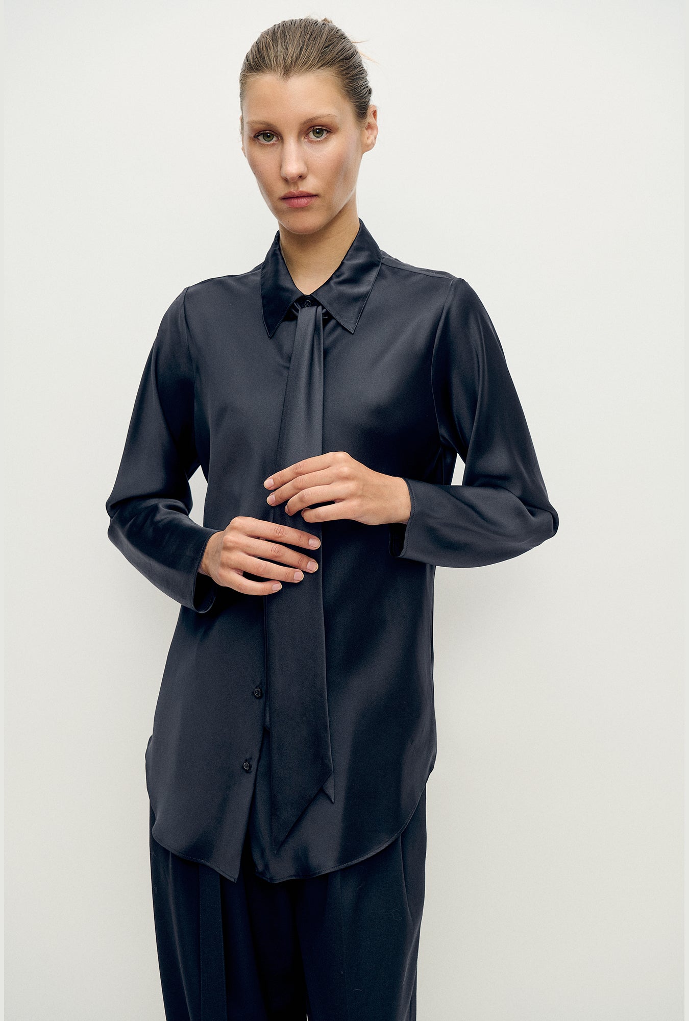 Bias Cut Shirt Black