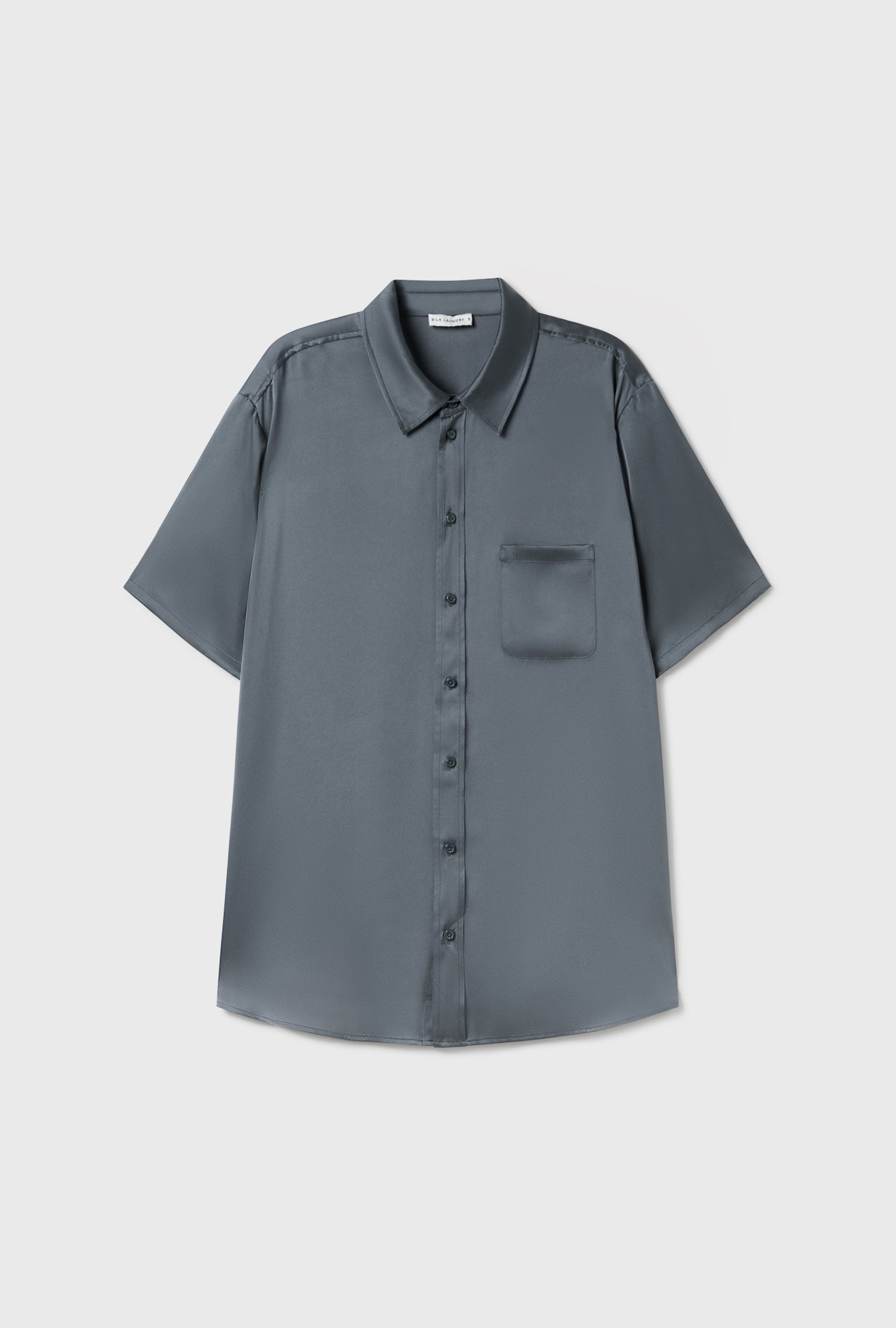 Short Sleeve Boyfriend Shirt Slate