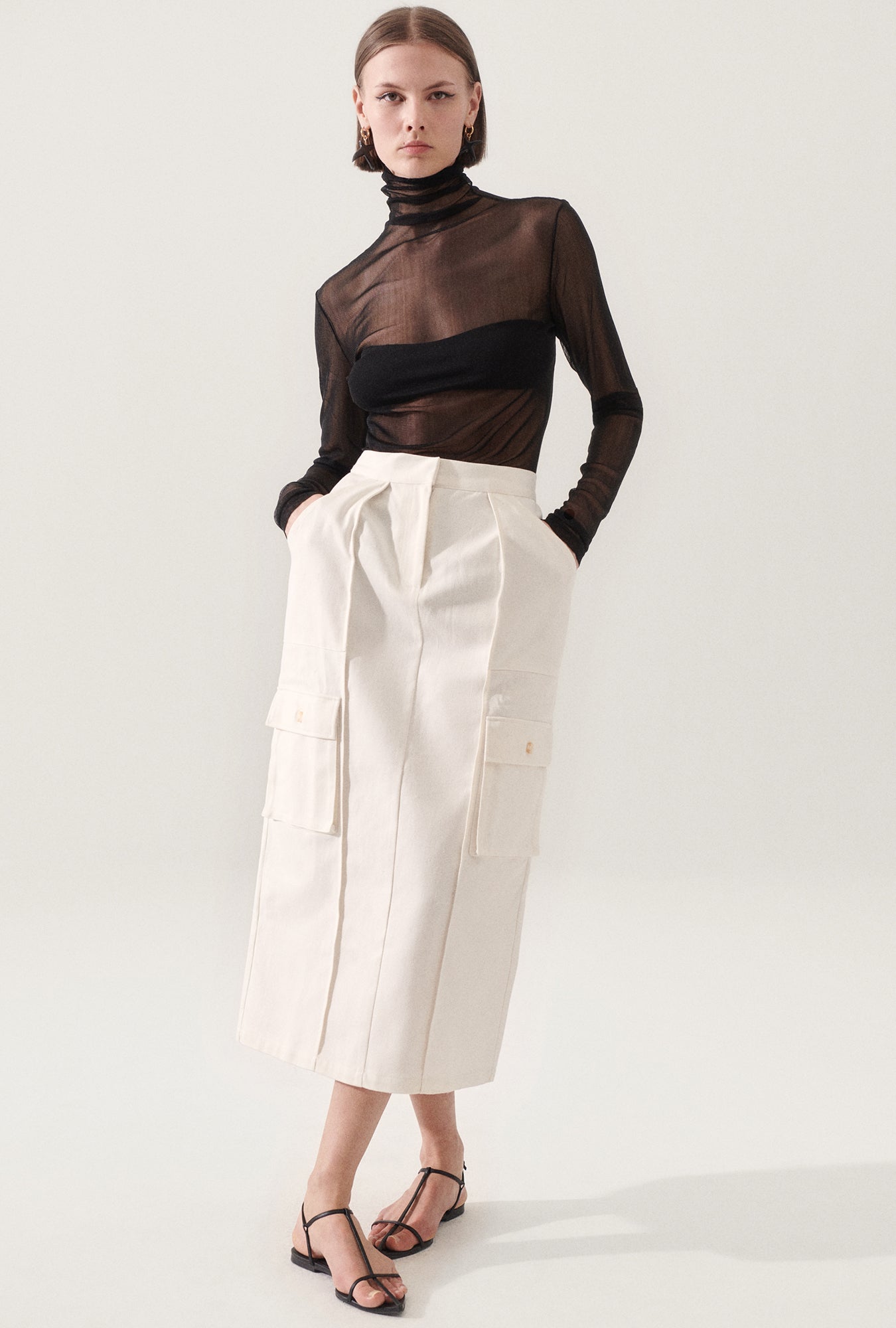 Canvas Cargo Skirt Natural