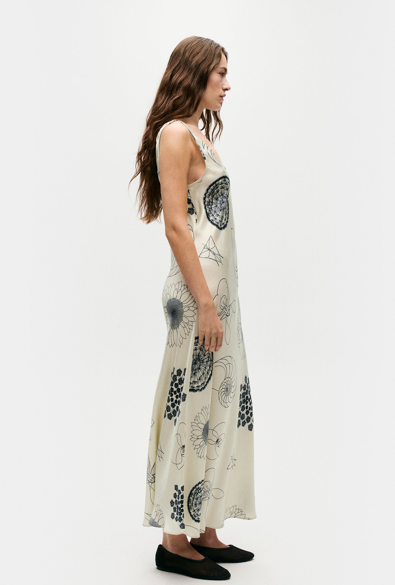 Scoop Neck Dress Fibonacci Off-White
