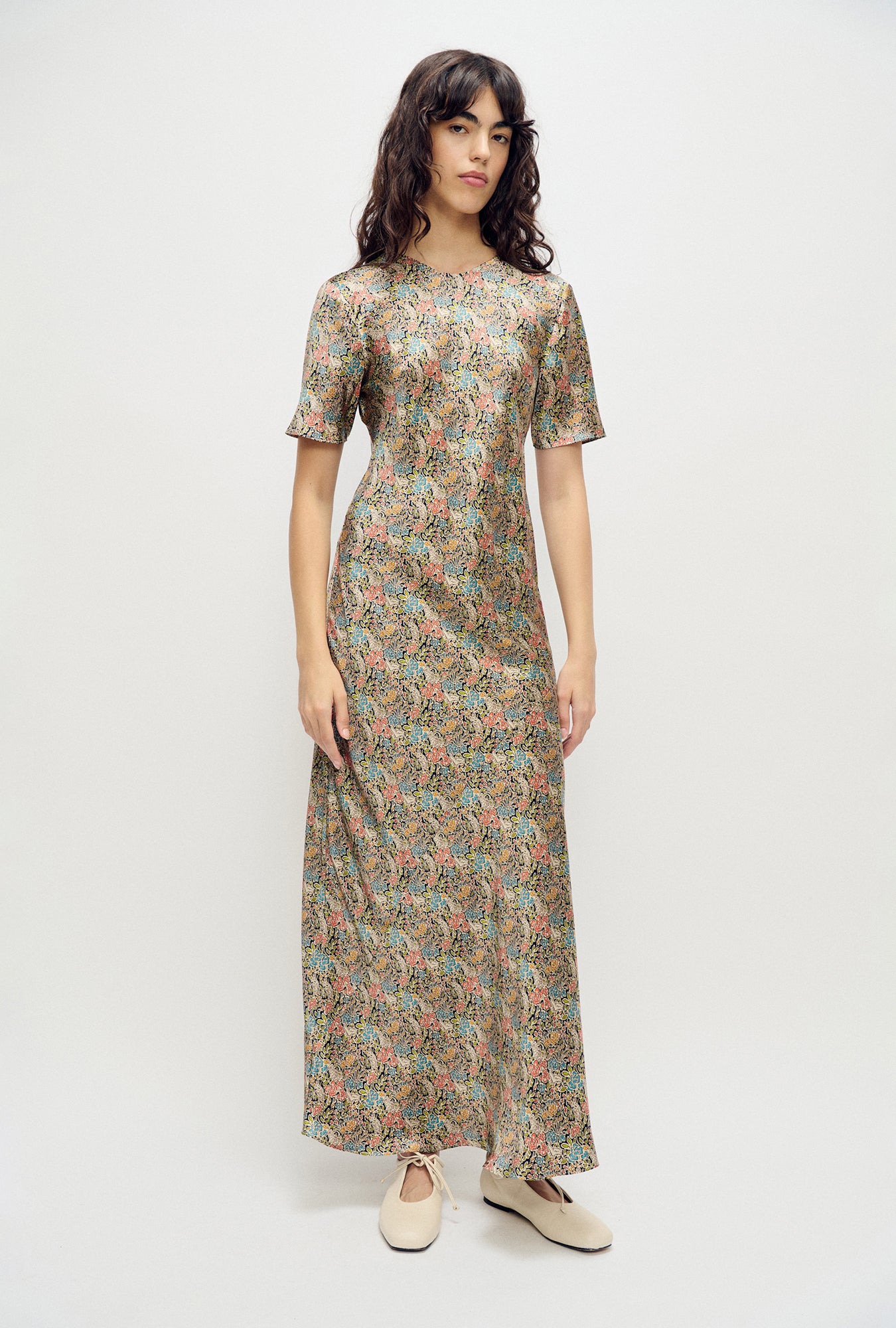 Short Sleeve Bias Cut Dress Sugar Floral