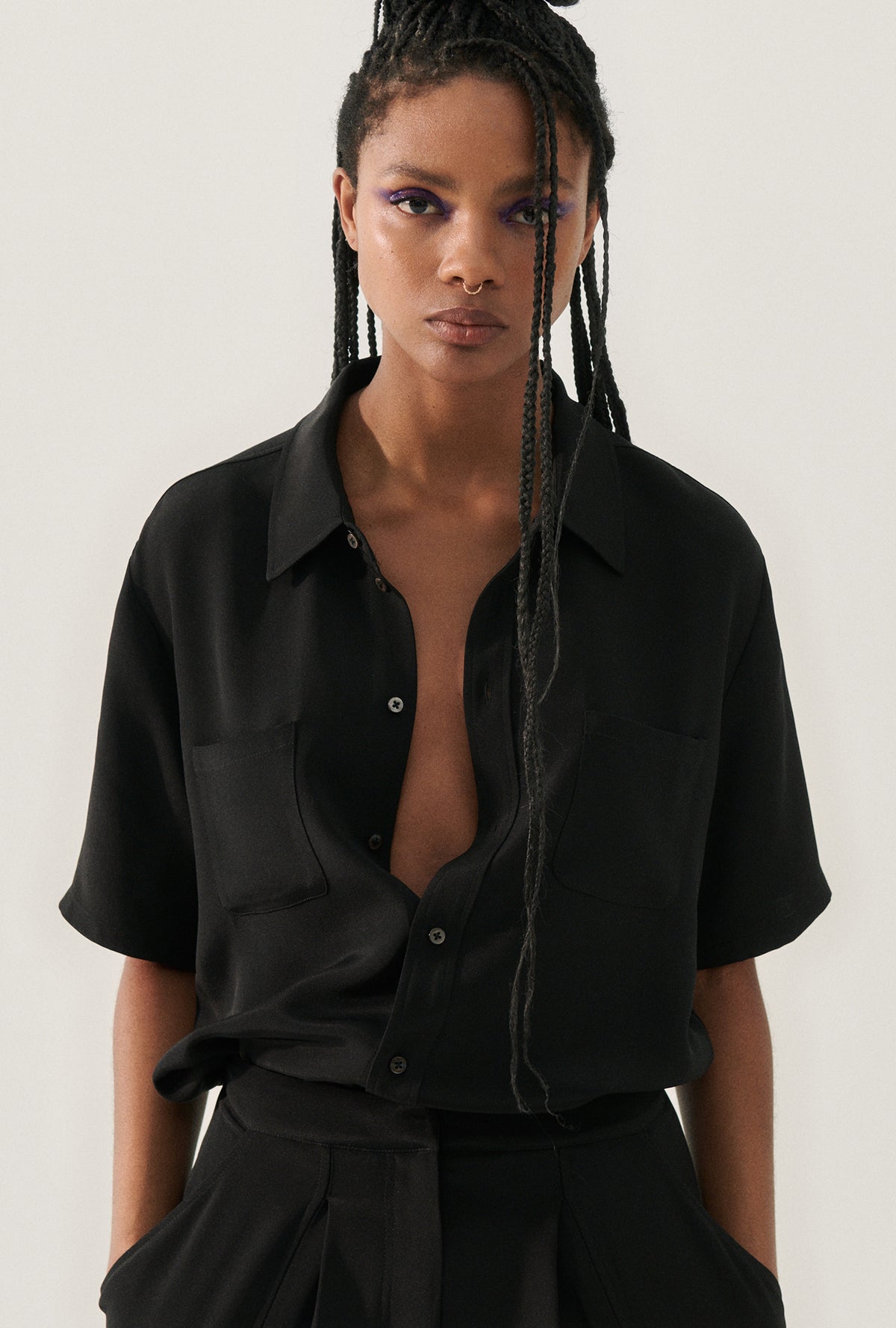 CDC Short Sleeve Boyfriend Shirt Black