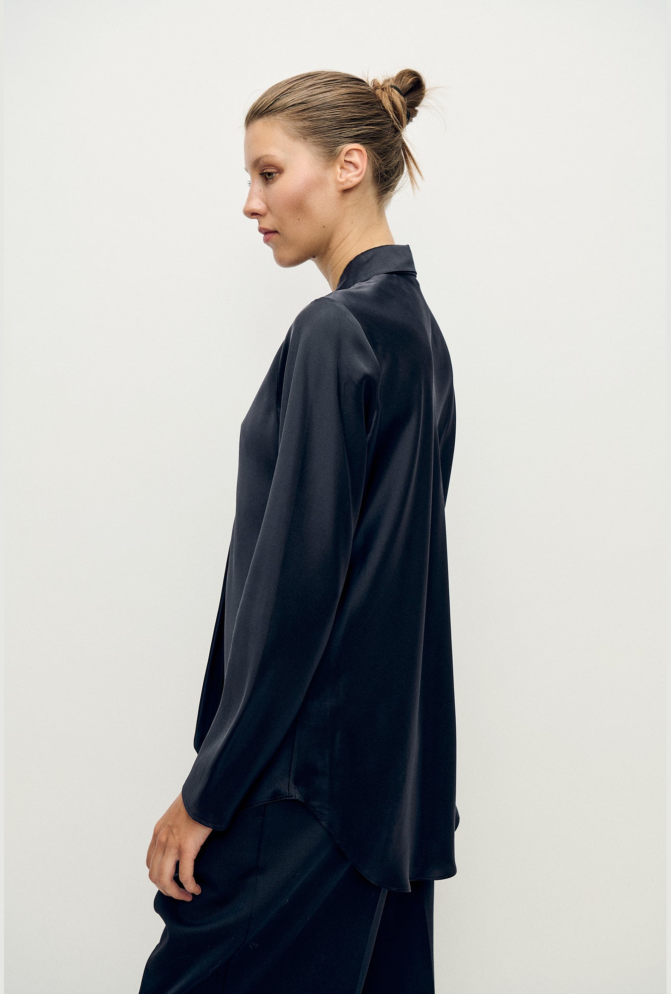 Bias Cut Shirt Black