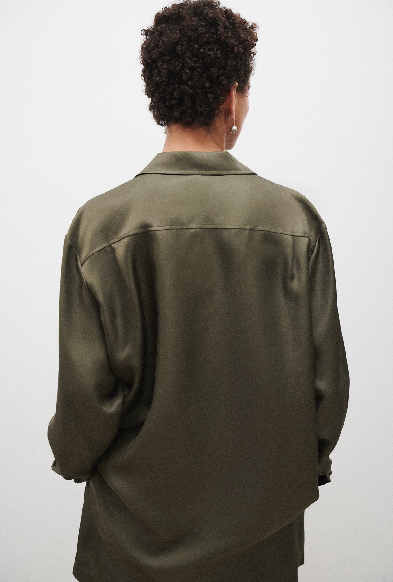 Twill Boyfriend Shirt Pine