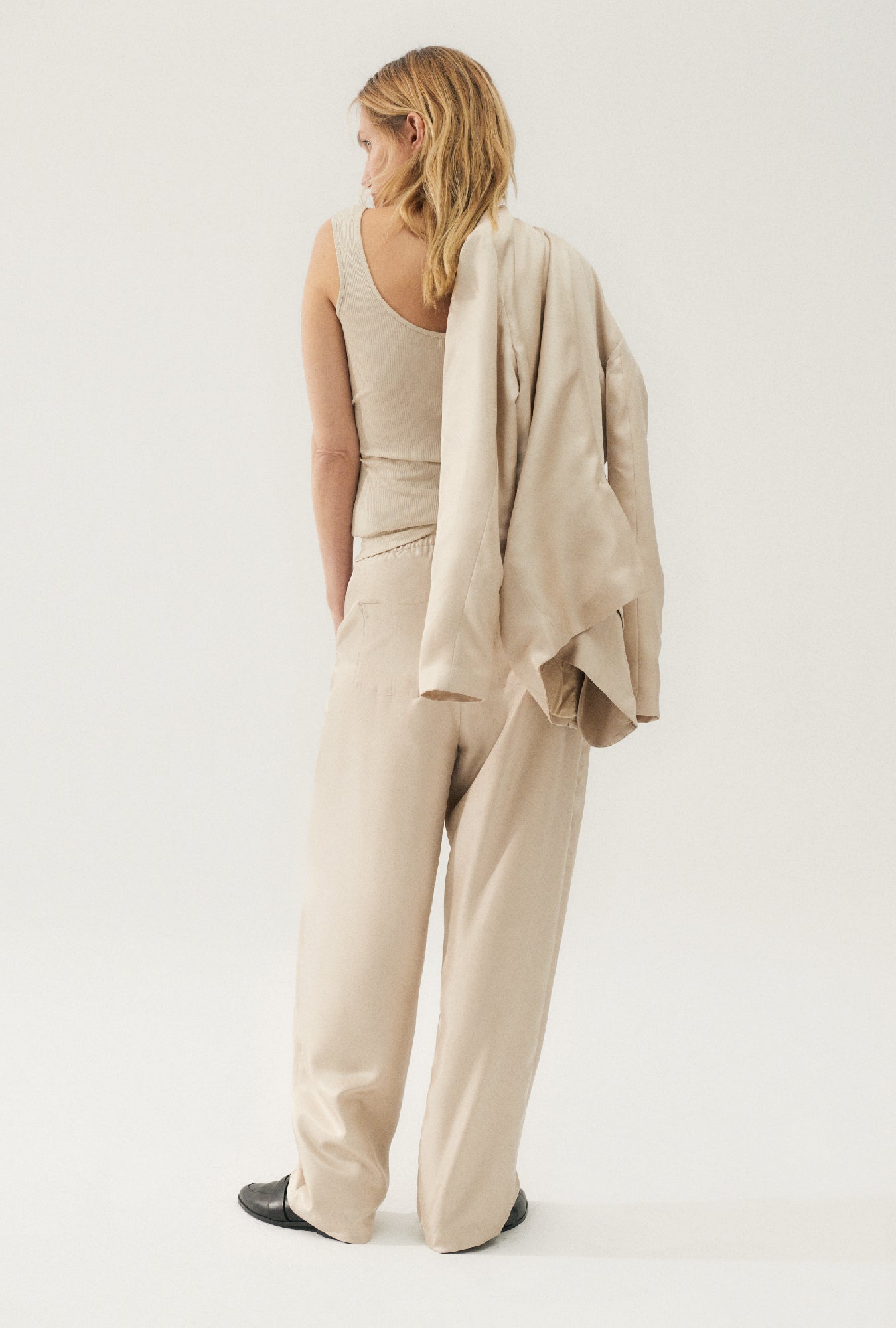 Twill Slouch Pants Hazelnut