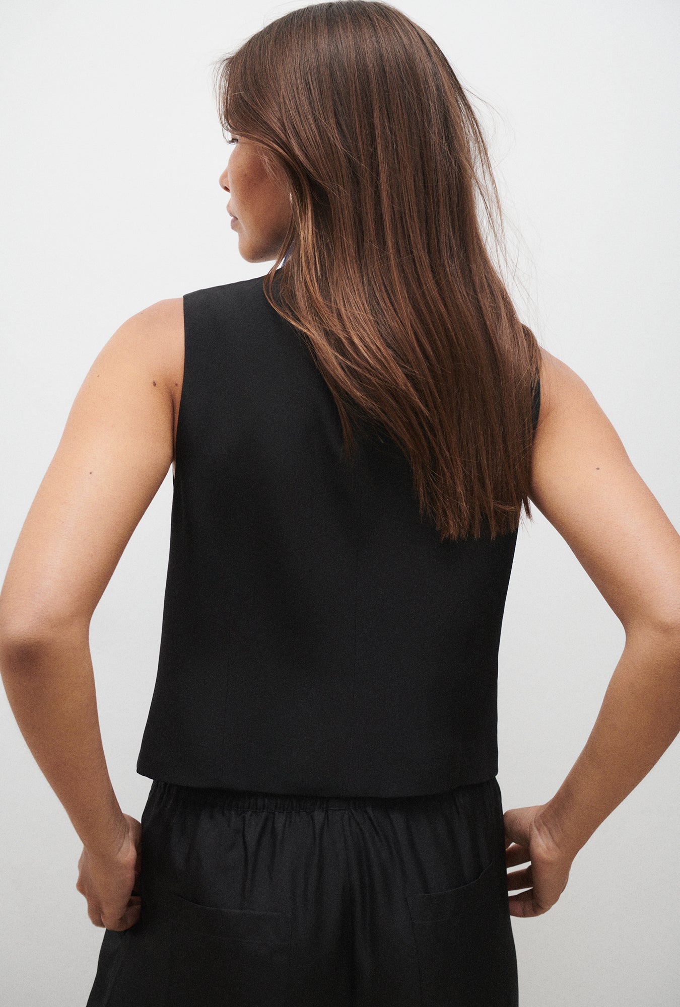 Twill Vest Black