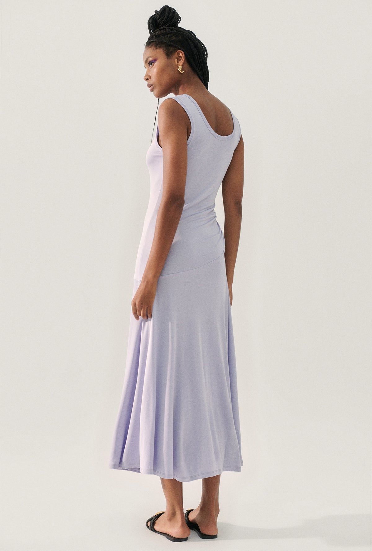 Jersey Sleeveless Dress Lavender