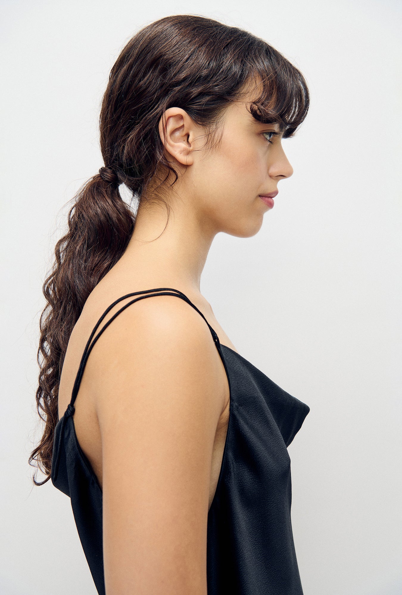 Hammered Drape Cami Black