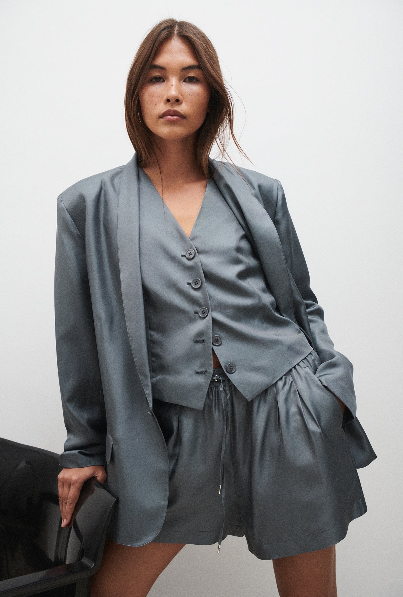 Twill Vest Slate