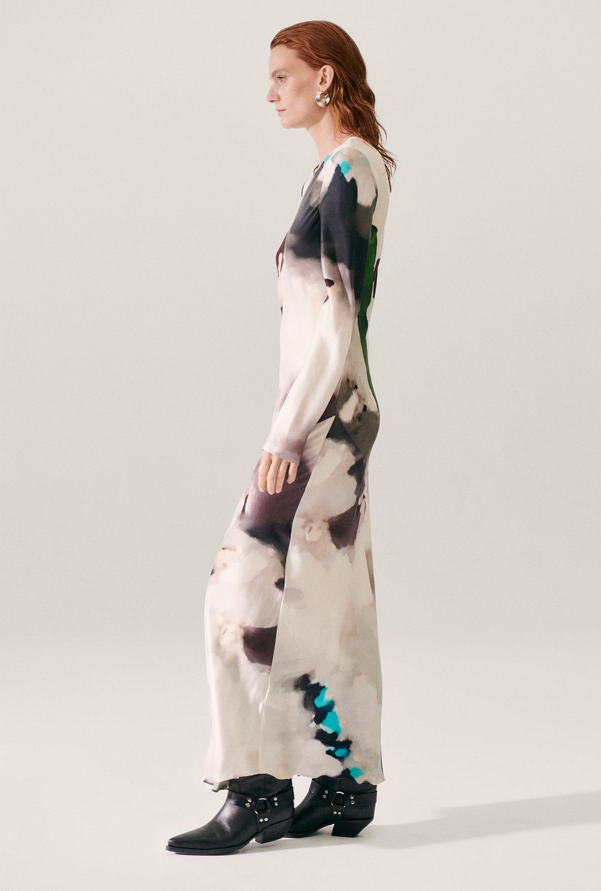 Full Sleeve Bias Dress Phosphate