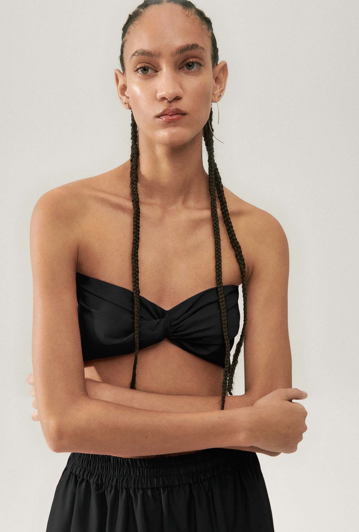 Cotton Silk Twist Top Black