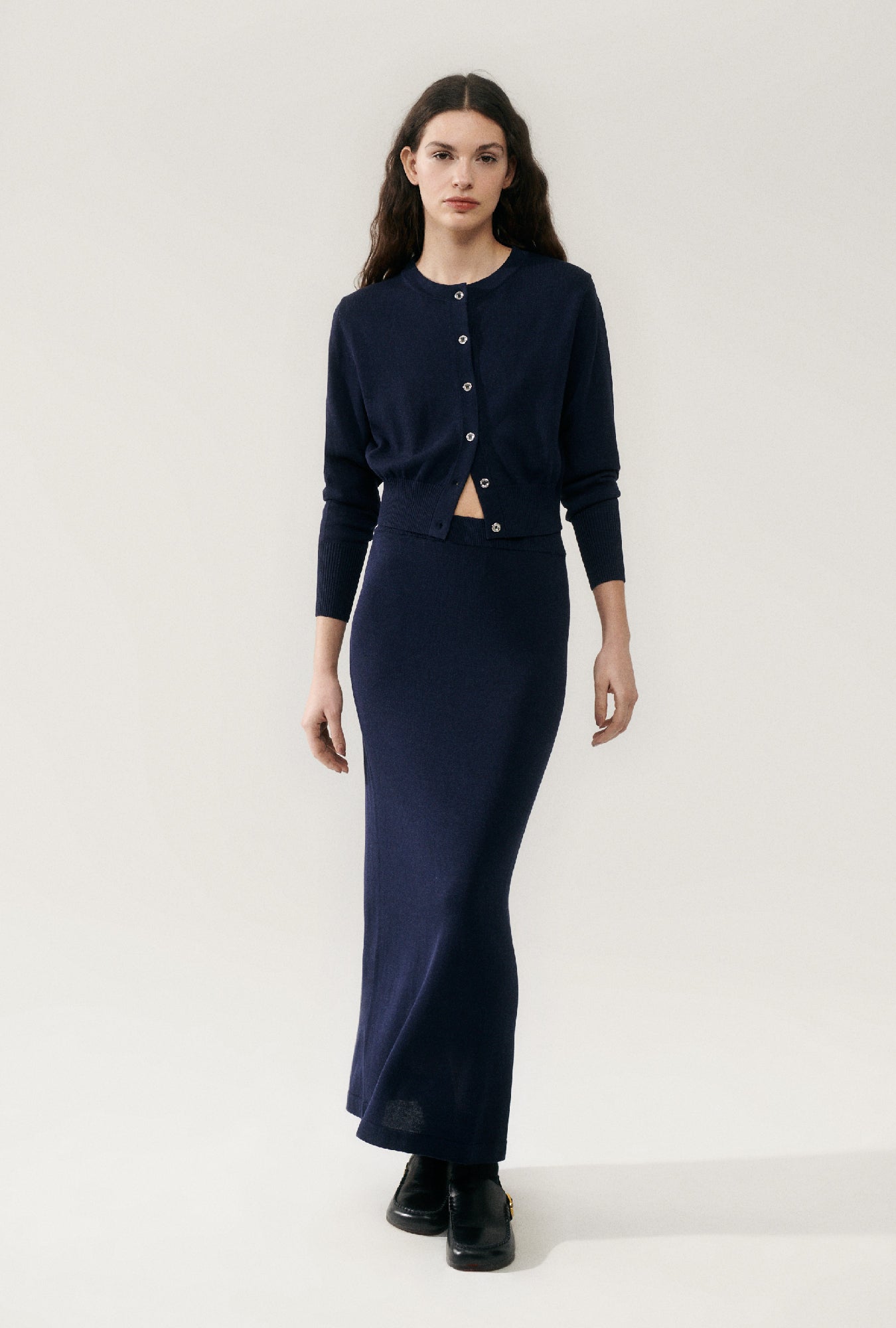 Cropped Cardigan Midnight