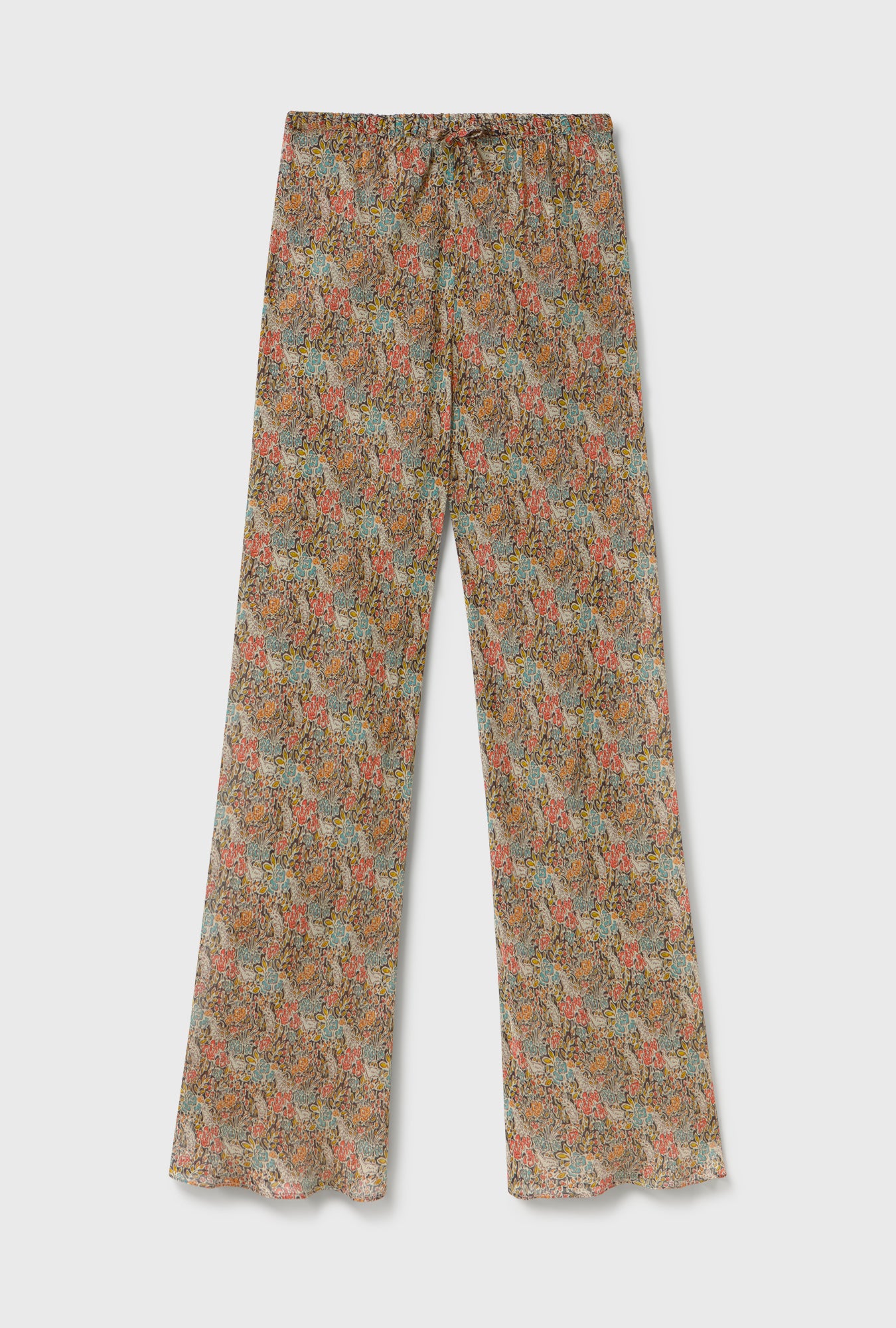 Chiffon Bias Cut Pants Sugar Floral