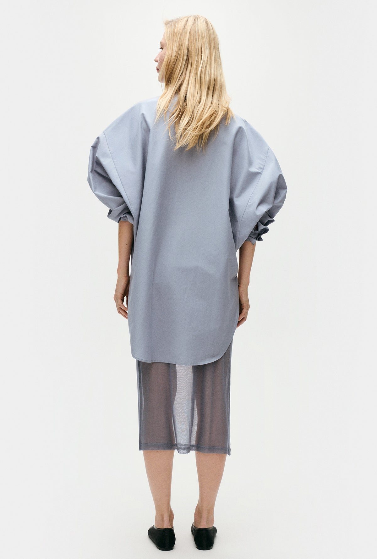 Cotton Silk Round Shirt Storm