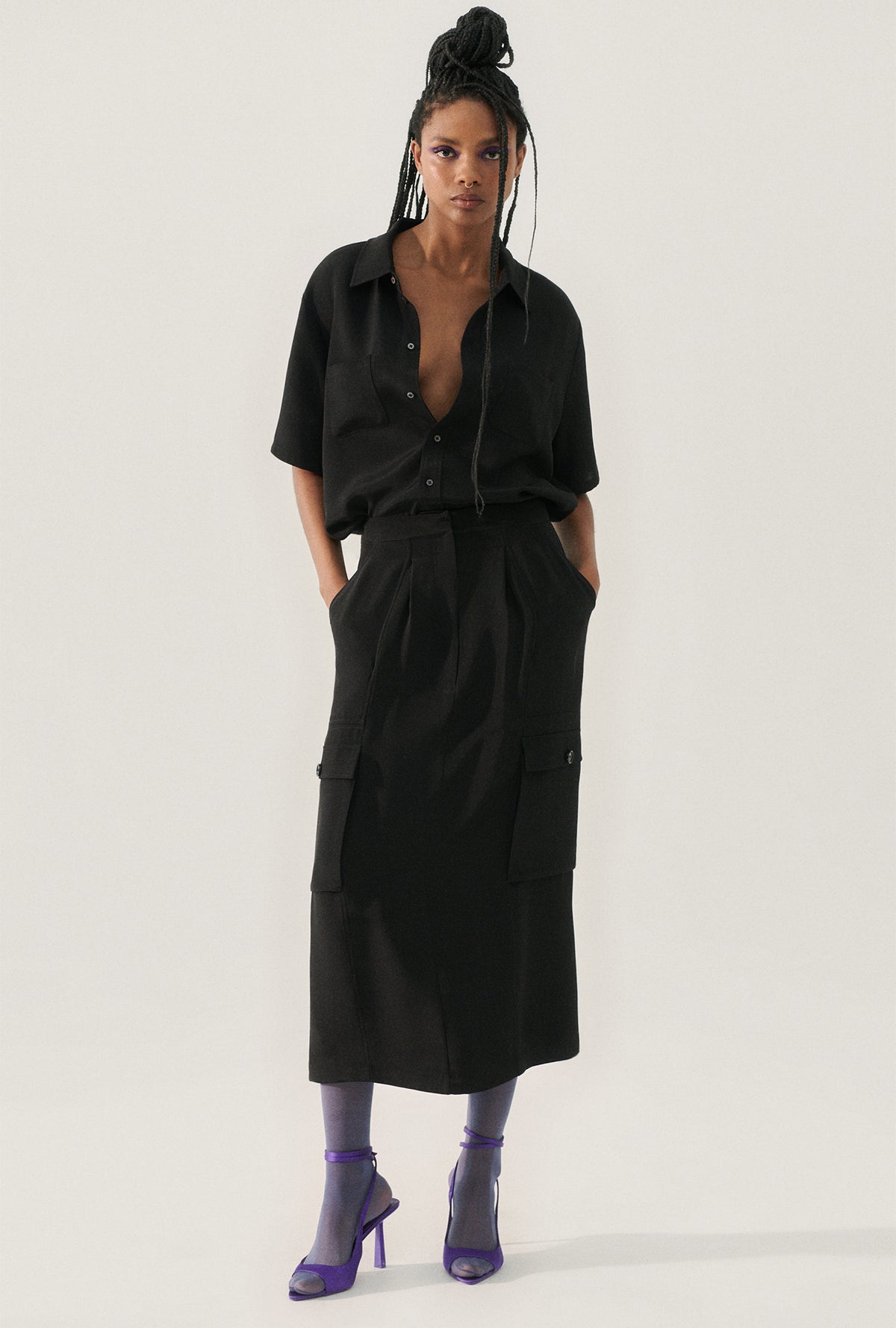 CDC Long Suit Skirt Black