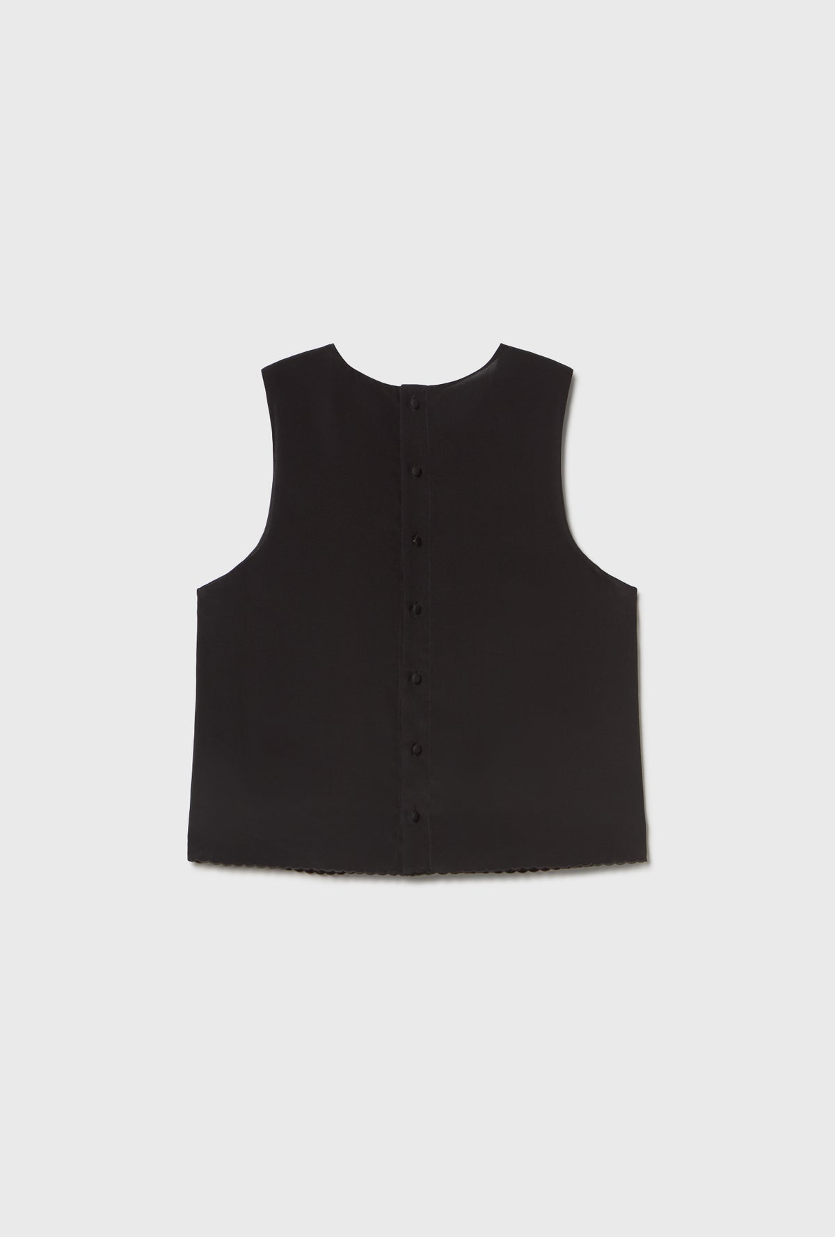 Scallop Elena Sleeveless Top Black
