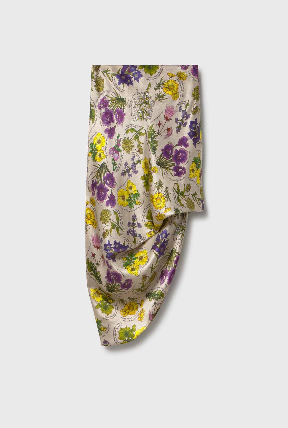 Long Bias Cut Skirt Endangered Flowers